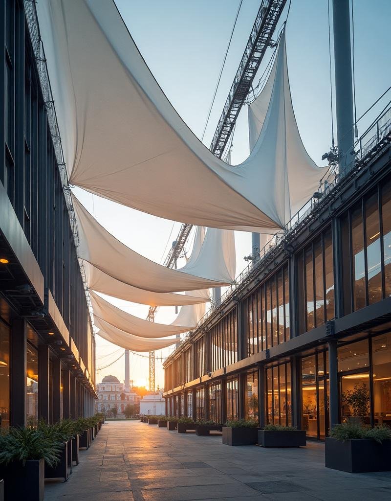 Tensile structure project completed by M Fortune Engineering