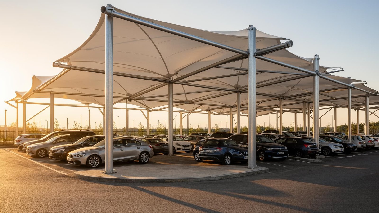Tensile car parking structure by M Fortune Engineering